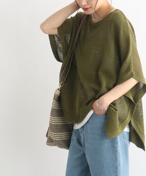 SHOO・LA・RUE(シューラルー)の「◆スラブヤーン透かし柄セット(その他トップス・レディース・オリーブ/アイボリー/サンドベージュ/ピンク系・00)」の4枚目の写真