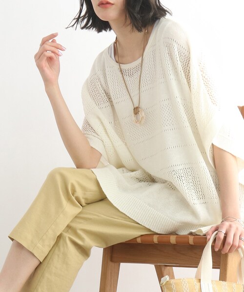 SHOO・LA・RUE(シューラルー)の「◆スラブヤーン透かし柄セット(その他トップス・レディース・オリーブ/アイボリー/サンドベージュ/ピンク系・00)」の2枚目の写真
