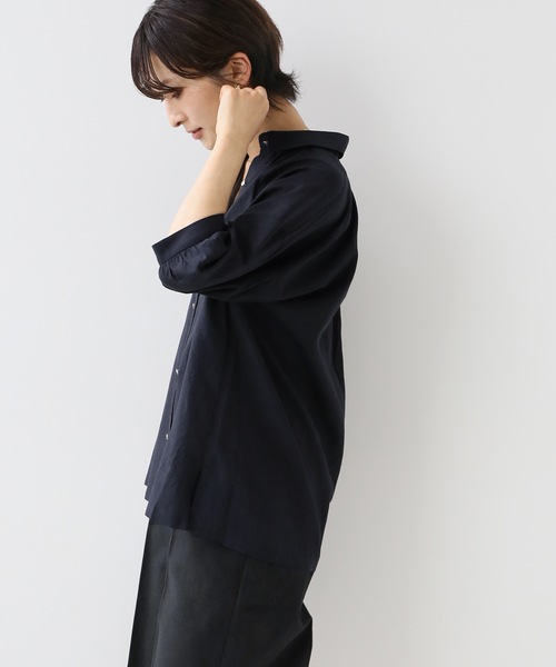 JOURNAL STANDARD relume(ジャーナルスタンダード レリューム)の「ギャザーパフブラウス(シャツ/ブラウス・レディース・ホワイト/ネイビー/ブルー系その他・FREE)」の7枚目の写真