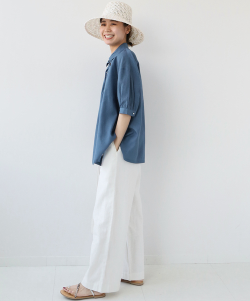 JOURNAL STANDARD relume(ジャーナルスタンダード レリューム)の「ギャザーパフブラウス(シャツ/ブラウス・レディース・ホワイト/ネイビー/ブルー系その他・FREE)」の11枚目の写真