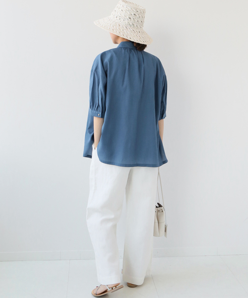 JOURNAL STANDARD relume(ジャーナルスタンダード レリューム)の「ギャザーパフブラウス(シャツ/ブラウス・レディース・ホワイト/ネイビー/ブルー系その他・FREE)」の12枚目の写真