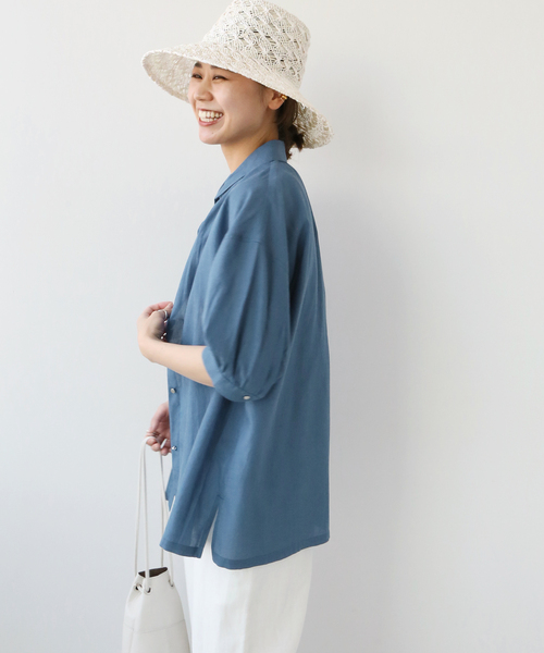 JOURNAL STANDARD relume(ジャーナルスタンダード レリューム)の「ギャザーパフブラウス(シャツ/ブラウス・レディース・ホワイト/ネイビー/ブルー系その他・FREE)」の15枚目の写真