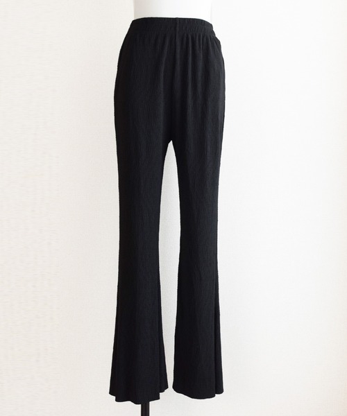 Marient（マリエント）の「ふくれジャガードスリットラフPT/パンツ（その他パンツ・レディース・グリーン/ブルー/ブラック・FREE）」の2枚目の写真