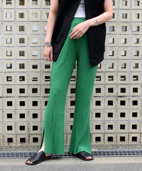 Marient（マリエント）の「ふくれジャガードスリットラフPT/パンツ（その他パンツ・レディース・グリーン/ブルー/ブラック・FREE）」の16枚目の写真