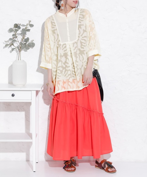 n'OrLABEL（ノアールレーベル）の「『アシメティアードスカート』（スカート・レディース・レッド/ターコイズブルー/イエロー・1/2）」の9枚目の写真