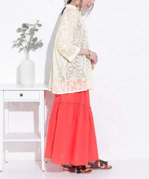 n'OrLABEL（ノアールレーベル）の「『アシメティアードスカート』（スカート・レディース・レッド/ターコイズブルー/イエロー・1/2）」の10枚目の写真