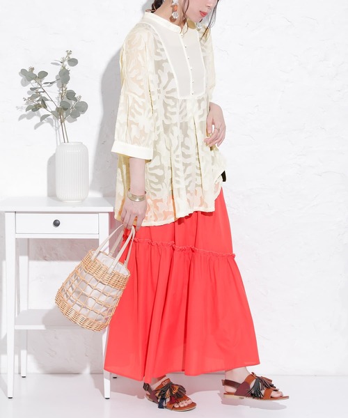 n'OrLABEL（ノアールレーベル）の「『アシメティアードスカート』（スカート・レディース・レッド/ターコイズブルー/イエロー・1/2）」の12枚目の写真