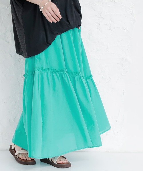 n'OrLABEL（ノアールレーベル）の「『アシメティアードスカート』（スカート・レディース・レッド/ターコイズブルー/イエロー・1/2）」の13枚目の写真