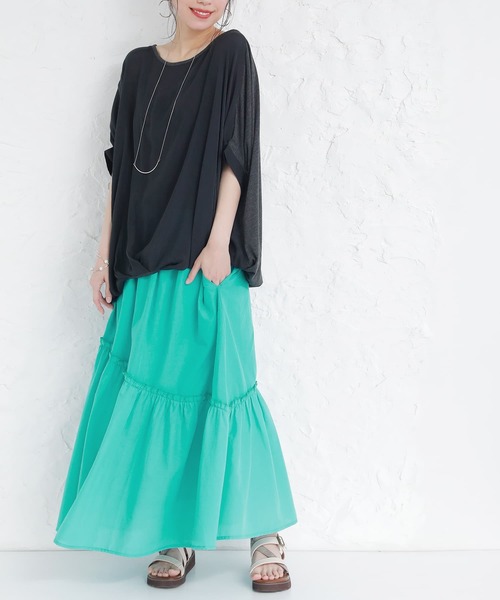 n'OrLABEL（ノアールレーベル）の「『アシメティアードスカート』（スカート・レディース・レッド/ターコイズブルー/イエロー・1/2）」の14枚目の写真