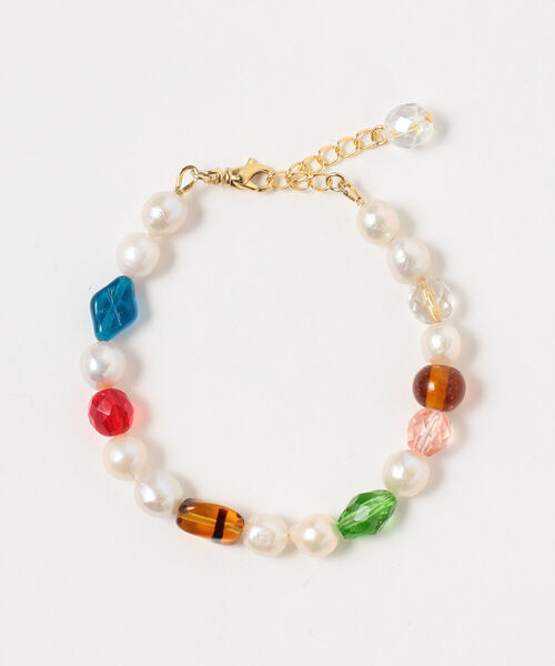 Ray BEAMS(レイビームス)の「Ray BEAMS / 淡水パール ガラスビーズ ブレスレット(ブレスレット・レディース・その他・ONE SIZE)」の2枚目の写真