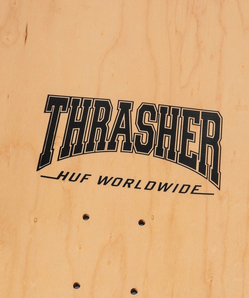 【HUF×THRASHER】 コラボ スケートデッキ HUF（ハフ）の「THRASHER HERITAGE SKATE DECK / HUF 【HUF