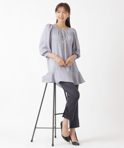 TO BE CHIC（トゥー ビー シック）の「テンセルストレッチティアード レギンス（レギンス/スパッツ・レディース・ブルー系その他4・FREE）」の3枚目の写真