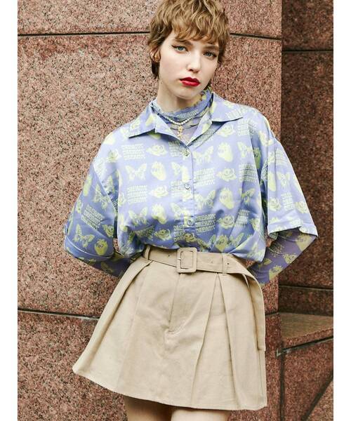 jouetie(ジュエティ)の「ネガパターンオーバーシャツ(シャツ/ブラウス・レディース・ブラック/ピンク/パープル・MEDIUM)」の3枚目の写真