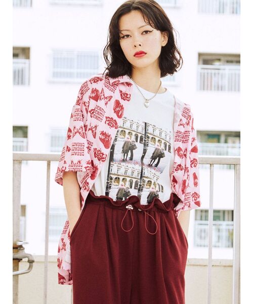 jouetie(ジュエティ)の「ネガパターンオーバーシャツ(シャツ/ブラウス・レディース・ブラック/ピンク/パープル・MEDIUM)」の1枚目の写真