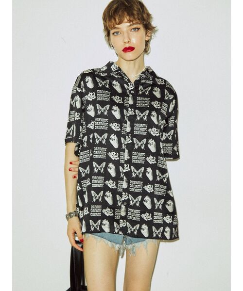 jouetie(ジュエティ)の「ネガパターンオーバーシャツ(シャツ/ブラウス・レディース・ブラック/ピンク/パープル・MEDIUM)」の4枚目の写真