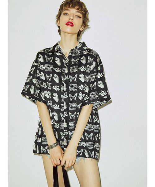 jouetie(ジュエティ)の「ネガパターンオーバーシャツ(シャツ/ブラウス・レディース・ブラック/ピンク/パープル・MEDIUM)」の5枚目の写真