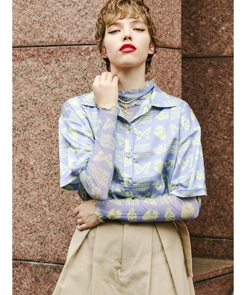 jouetie(ジュエティ)の「ネガパターンオーバーシャツ(シャツ/ブラウス・レディース・ブラック/ピンク/パープル・MEDIUM)」の12枚目の写真