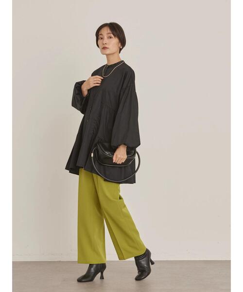 AMERICAN HOLIC(アメリカンホリック)の「袖ボリュームティアードチュニック(シャツ/ブラウス・レディース・ブラック/ブラウン/オフホワイト・M/L)」の19枚目の写真