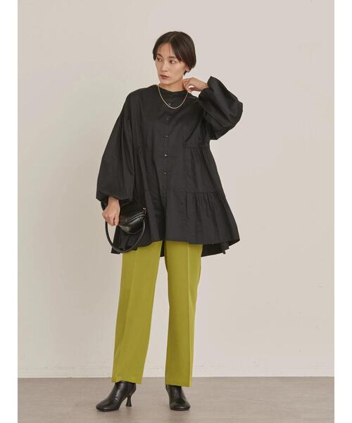 AMERICAN HOLIC(アメリカンホリック)の「袖ボリュームティアードチュニック(シャツ/ブラウス・レディース・ブラック/ブラウン/オフホワイト・M/L)」の20枚目の写真