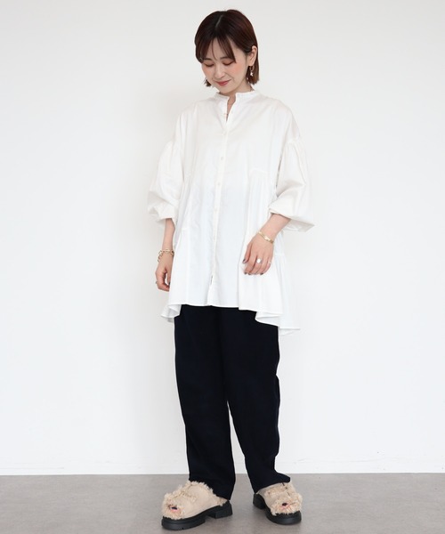 AMERICAN HOLIC(アメリカンホリック)の「袖ボリュームティアードチュニック(シャツ/ブラウス・レディース・ブラック/ブラウン/オフホワイト・M/L)」の5枚目の写真