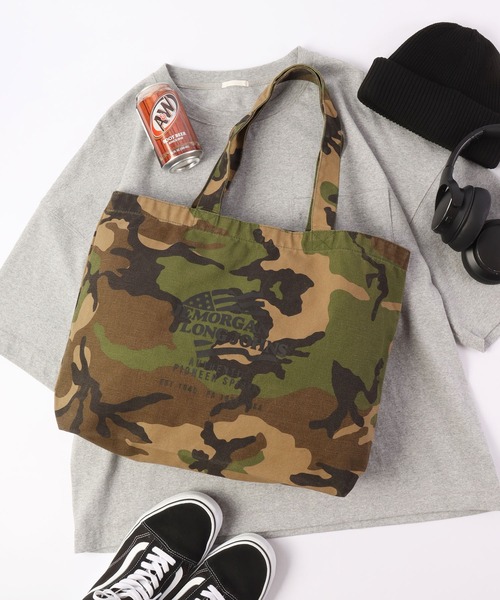 JEMORGAN(ジェーイーモーガン)の「JEMORGAN WEB限定 ロゴプリント入り キャンバストートバッグ(トートバッグ・メンズ・ブラック/カモフラージュ/ナチュラル/キャメル・FREE)」の4枚目の写真