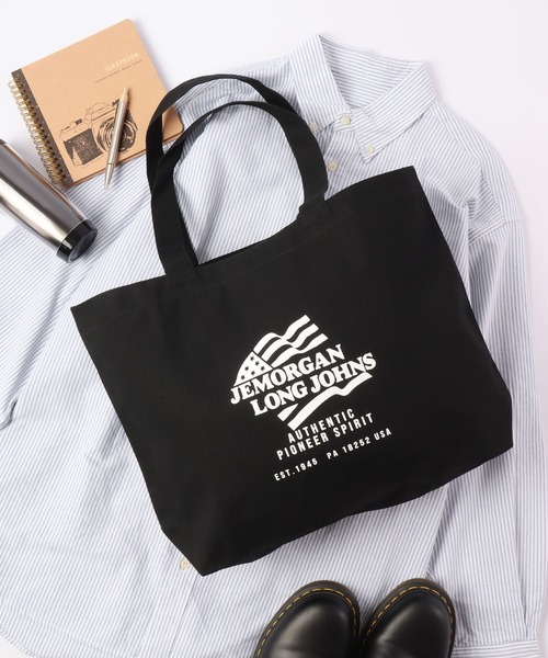 JEMORGAN(ジェーイーモーガン)の「JEMORGAN WEB限定 ロゴプリント入り キャンバストートバッグ(トートバッグ・メンズ・ブラック/カモフラージュ/ナチュラル/キャメル・FREE)」の2枚目の写真