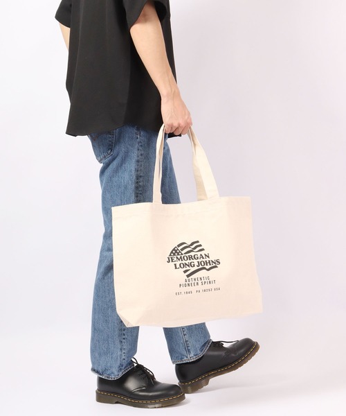 JEMORGAN(ジェーイーモーガン)の「JEMORGAN WEB限定 ロゴプリント入り キャンバストートバッグ(トートバッグ・メンズ・ブラック/カモフラージュ/ナチュラル/キャメル・FREE)」の9枚目の写真