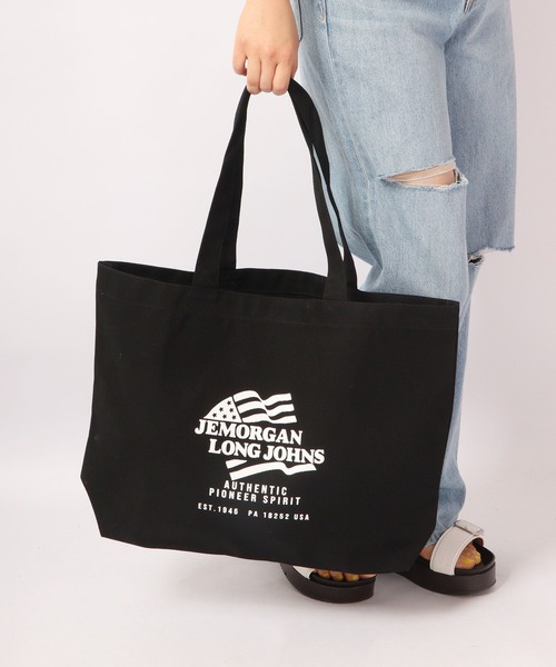 JEMORGAN(ジェーイーモーガン)の「JEMORGAN WEB限定 ロゴプリント入り キャンバストートバッグ(トートバッグ・メンズ・ブラック/カモフラージュ/ナチュラル/キャメル・FREE)」の6枚目の写真