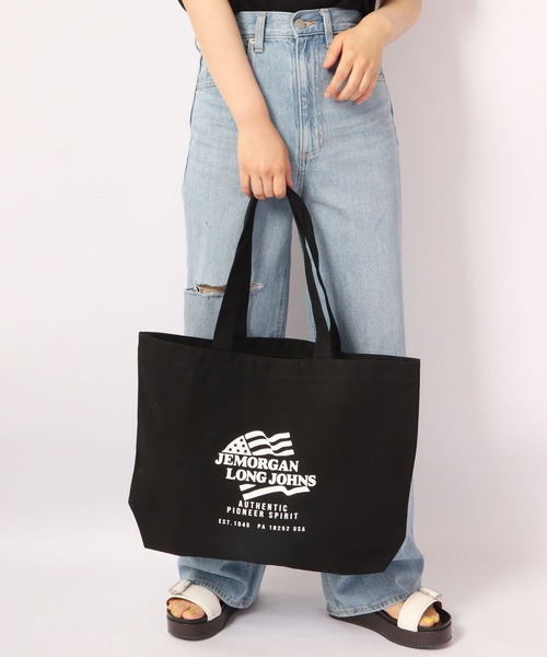 JEMORGAN(ジェーイーモーガン)の「JEMORGAN WEB限定 ロゴプリント入り キャンバストートバッグ(トートバッグ・メンズ・ブラック/カモフラージュ/ナチュラル/キャメル・FREE)」の8枚目の写真
