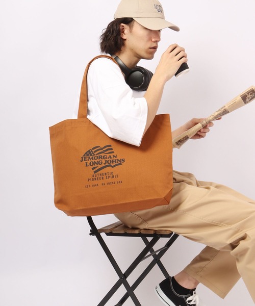 JEMORGAN(ジェーイーモーガン)の「JEMORGAN WEB限定 ロゴプリント入り キャンバストートバッグ(トートバッグ・メンズ・ブラック/カモフラージュ/ナチュラル/キャメル・FREE)」の21枚目の写真