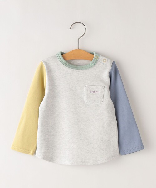SHIPS（シップス）の「SHIPS KIDS:80～90cm / スムース ポケット TEE（Tシャツ/カットソー・キッズ・ホワイト/ヘザーグレー/オートミール/マルチ・90/80）」の3枚目の写真