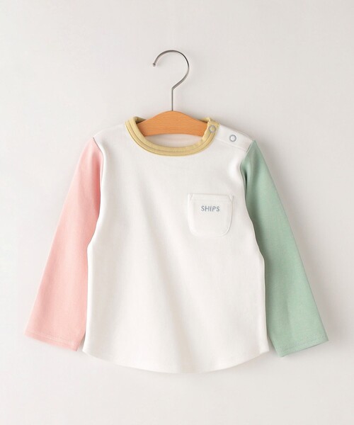 SHIPS（シップス）の「SHIPS KIDS:80～90cm / スムース ポケット TEE（Tシャツ/カットソー・キッズ・ホワイト/ヘザーグレー/オートミール/マルチ・90/80）」の4枚目の写真