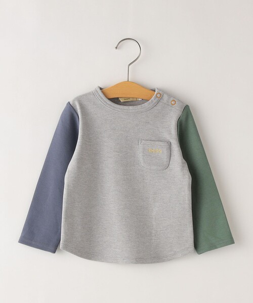 SHIPS（シップス）の「SHIPS KIDS:80～90cm / スムース ポケット TEE（Tシャツ/カットソー・キッズ・ホワイト/ヘザーグレー/オートミール/マルチ・90/80）」の2枚目の写真