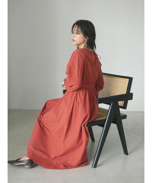 armonia（アルモニーア）の「armonia.ウエストギャザーワンピース（ワンピース・レディース・ブラック/オレンジ/キャメル・FREE）」の6枚目の写真