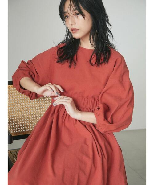 armonia（アルモニーア）の「armonia.ウエストギャザーワンピース（ワンピース・レディース・ブラック/オレンジ/キャメル・FREE）」の20枚目の写真