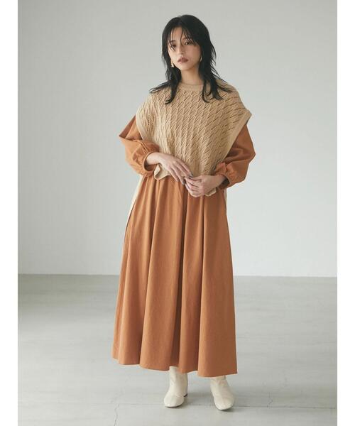 armonia（アルモニーア）の「armonia.ウエストギャザーワンピース（ワンピース・レディース・ブラック/オレンジ/キャメル・FREE）」の22枚目の写真