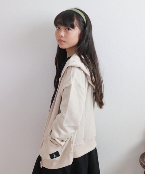 ZERO standerd（ゼロスタンダード）の「ZERO Standard/ゼロスタンダード フードジャケット（パーカー・キッズ・ピンク/オフホワイト/アイボリー/グリーン/チャコールグレー/カーキ/ブラウン/ブラック・160cm/110cm/120cm/150cm/130cm/140cm）」の5枚目の写真