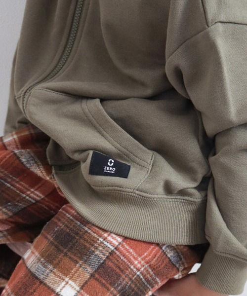 ZERO standerd（ゼロスタンダード）の「ZERO Standard/ゼロスタンダード フードジャケット（パーカー・キッズ・ピンク/オフホワイト/アイボリー/グリーン/チャコールグレー/カーキ/ブラウン/ブラック・160cm/110cm/120cm/150cm/130cm/140cm）」の11枚目の写真