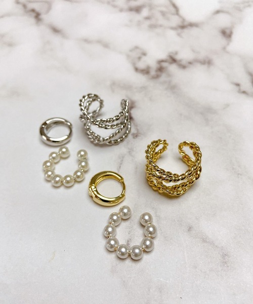 CORPUS TOKYO（コーパス トーキョー）の「ピアス×イヤーカフSET（イヤーカフ・レディース・シルバー/ゴールド・FREE）」の12枚目の写真