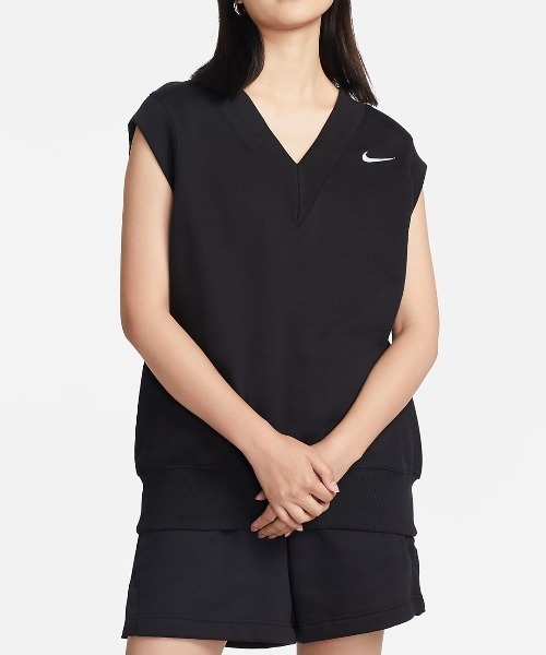 NIKE（ナイキ）の「NIKE WMNS NSW STYLE FLEECE S/L TOP V DQ6760-010（ベスト・レディース・ブラック・LARGE/MEDIUM）」の2枚目の写真