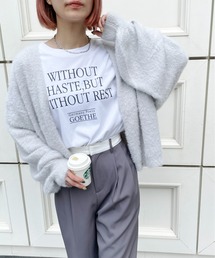 シャギーニット短丈カーディガン