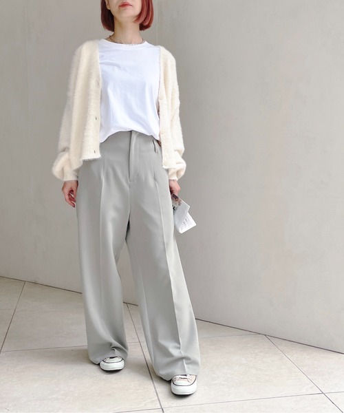 Meli rich（メリーリッチ）の「シャギーニット短丈カーディガン（カーディガン/ボレロ・レディース・グレイッシュベージュ/オレンジ/グリーン/アイボリー/ブラック/ホワイト系その他/ブラック系その他/ライトグレー・MEDIUM）」の19枚目の写真