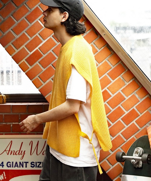 ８(eight)（エイト）の「セパレートニットベスト（ベスト・メンズ・ライトグレー/ブラック/イエロー/ブルーグレー/テラコッタ・MEDIUM/LARGE）」の5枚目の写真