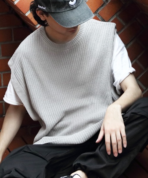 ８(eight)（エイト）の「セパレートニットベスト（ベスト・メンズ・ライトグレー/ブラック/イエロー/ブルーグレー/テラコッタ・MEDIUM/LARGE）」の7枚目の写真