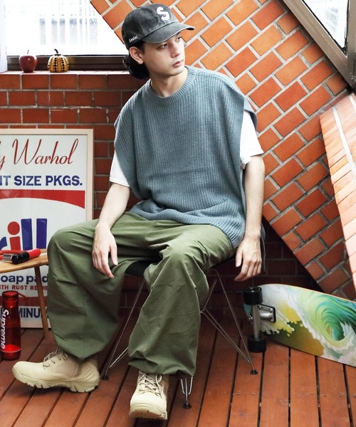 ８(eight)（エイト）の「セパレートニットベスト（ベスト・メンズ・ライトグレー/ブラック/イエロー/ブルーグレー/テラコッタ・MEDIUM/LARGE）」の9枚目の写真