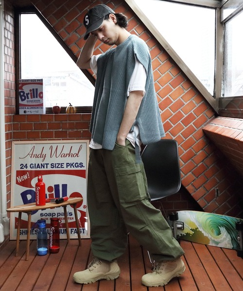 ８(eight)（エイト）の「セパレートニットベスト（ベスト・メンズ・ライトグレー/ブラック/イエロー/ブルーグレー/テラコッタ・MEDIUM/LARGE）」の19枚目の写真