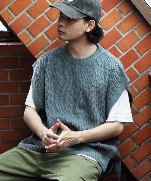 ８(eight)（エイト）の「セパレートニットベスト（ベスト・メンズ・ライトグレー/ブラック/イエロー/ブルーグレー/テラコッタ・MEDIUM/LARGE）」の18枚目の写真