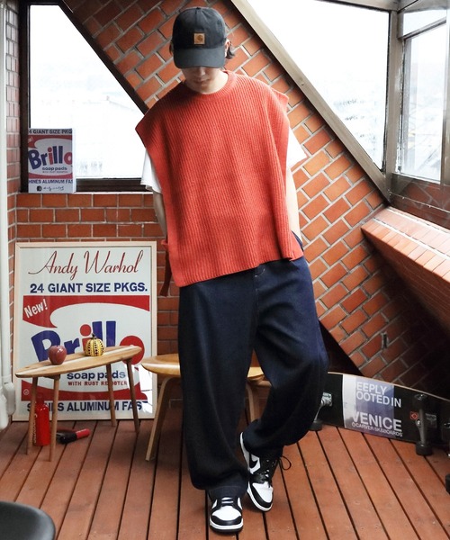 ８(eight)（エイト）の「セパレートニットベスト（ベスト・メンズ・ライトグレー/ブラック/イエロー/ブルーグレー/テラコッタ・MEDIUM/LARGE）」の11枚目の写真