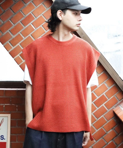 ８(eight)（エイト）の「セパレートニットベスト（ベスト・メンズ・ライトグレー/ブラック/イエロー/ブルーグレー/テラコッタ・MEDIUM/LARGE）」の10枚目の写真