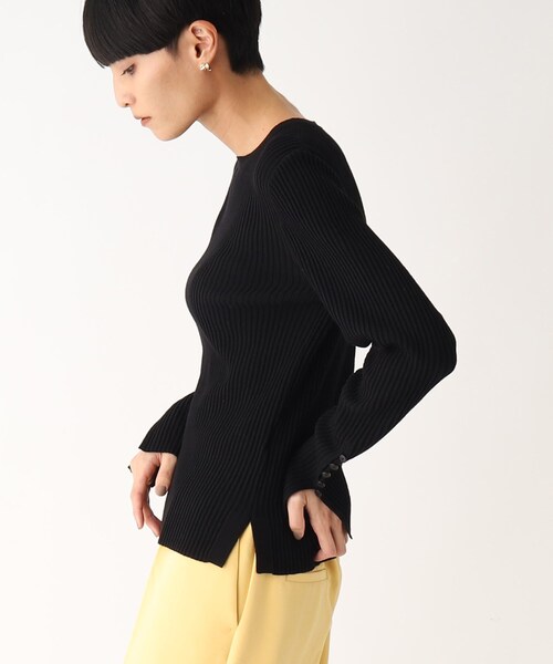 OPAQUE.CLIP（オペークドットクリップ）の「◆ボタンスリーブ リブニットプルオーバー（ニット/セーター・レディース・ダークグリーン/パープル系/ライトグレー/ブラック・40/42/36/38）」の9枚目の写真